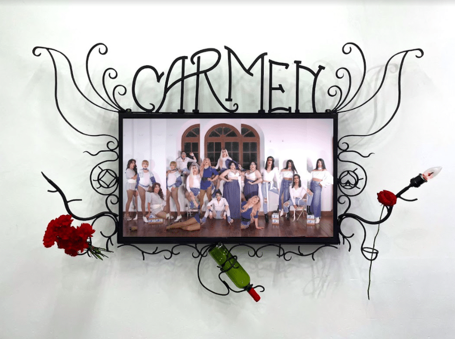 Adaptation of Bizet’s opera shot in Panama City starring local drag queens as different versions of the title character. We then made a frame for it using iron and real flowers.
