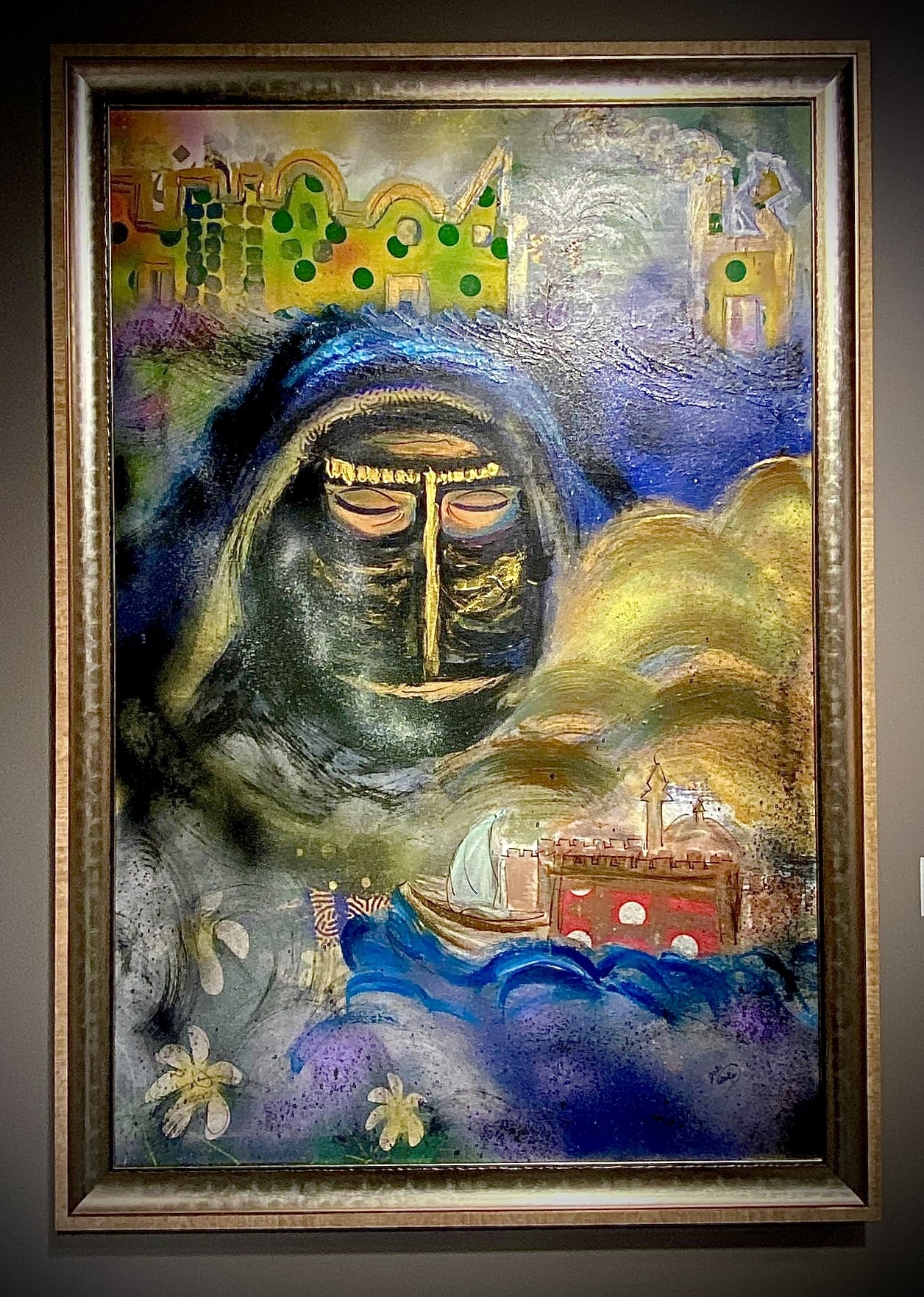 Mother land painting shows the stages that Qatar has to go through to become this rich country and powerful. (This artwork has been shown in 3 different exhibits so far in Doha)