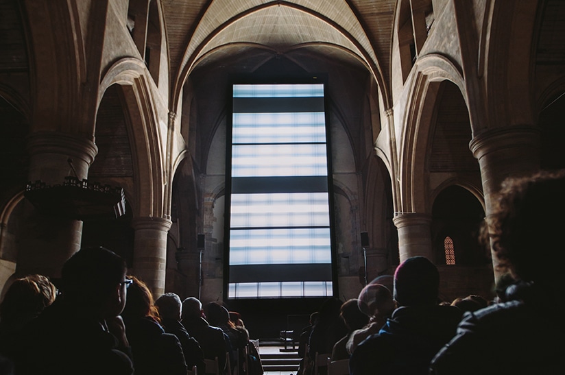 Vertical Cinema, screening view, Krems, Austria.