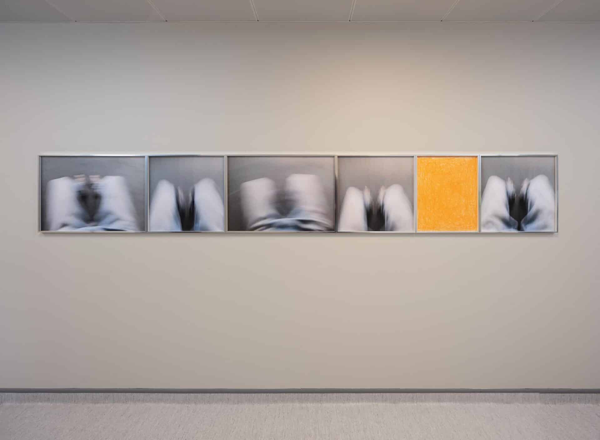 A series of photographies and one crayon drawing from an exhibition at a hospital in Denmark.